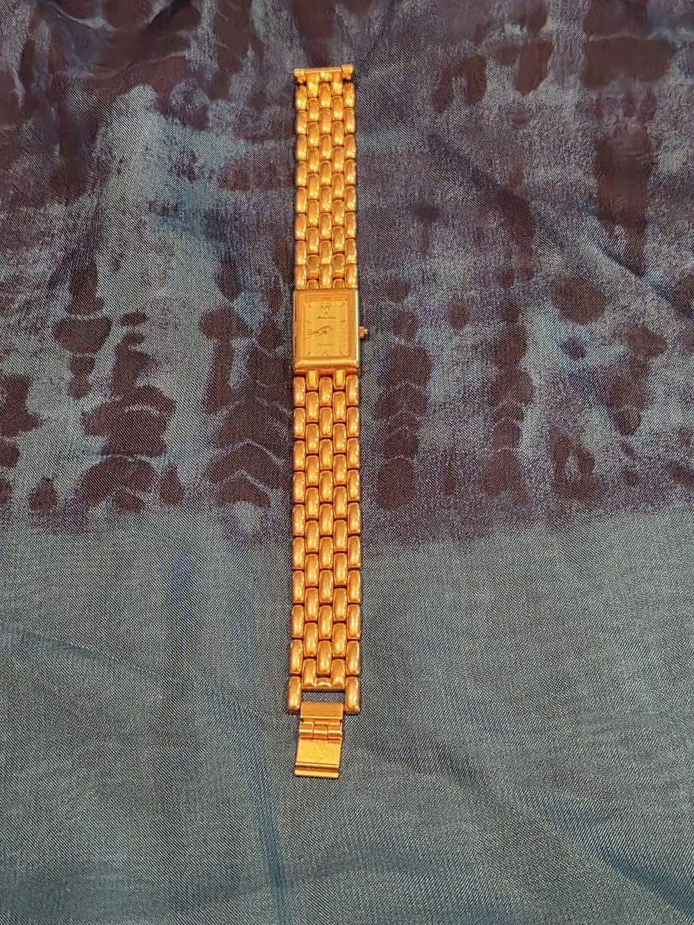 Men's Gold-Tone Rectangular Quartz Watch - Picture 3 of 3
